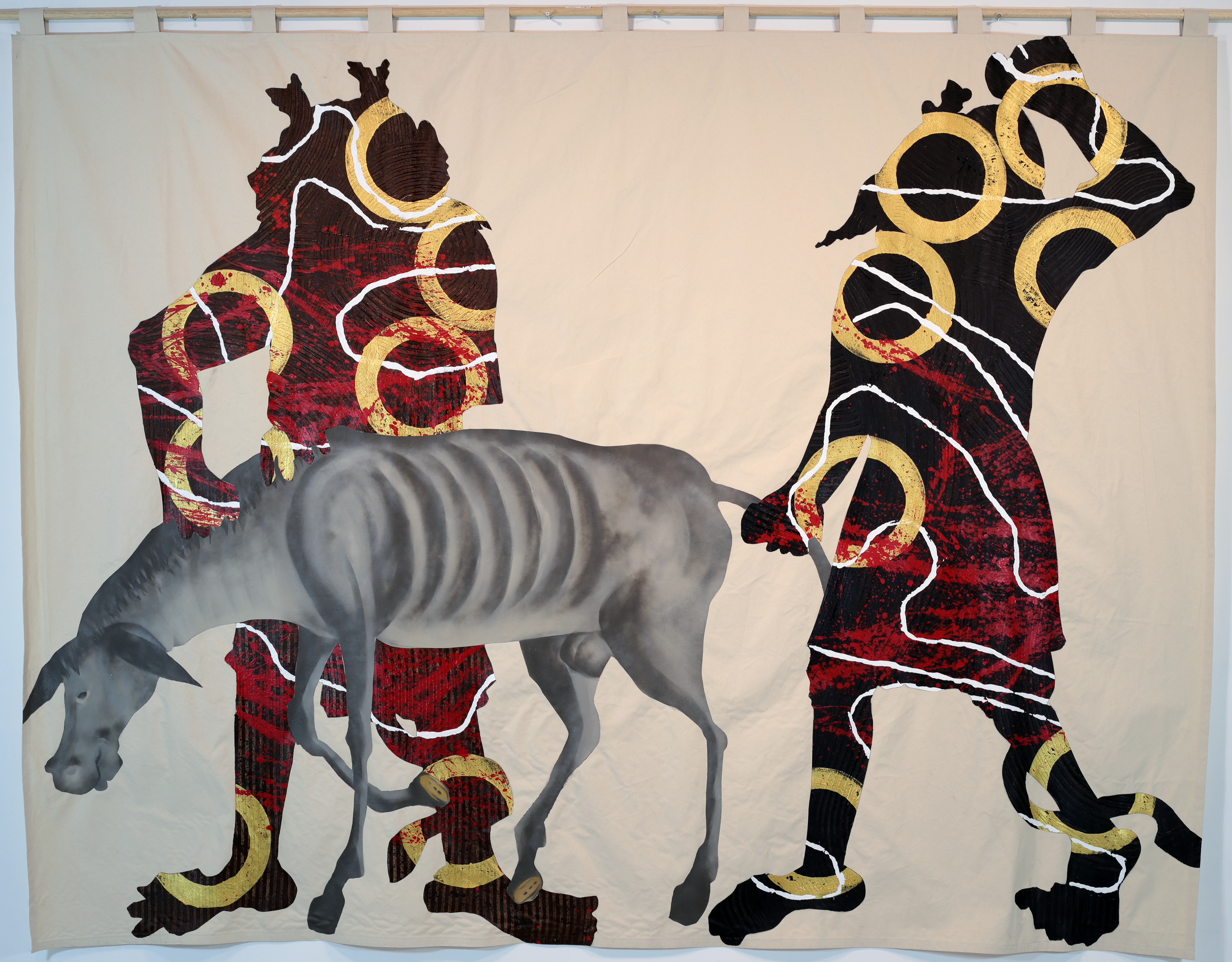 A painting of demons leading a sick donkey from Nomadic Tales